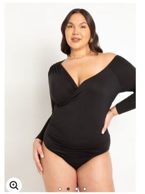 Eloquii Shirring Detail Plus Size Bodysuit